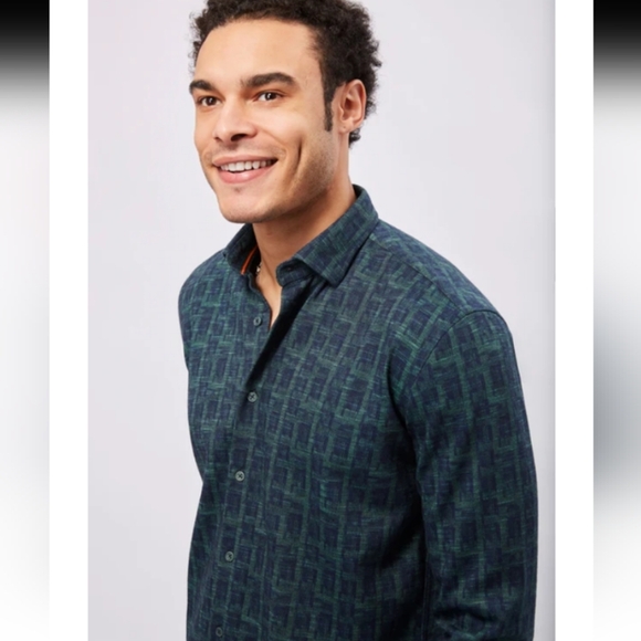 FW22 Max Colton James Shirt in Navy/Green Size L - Picture 2 of 12